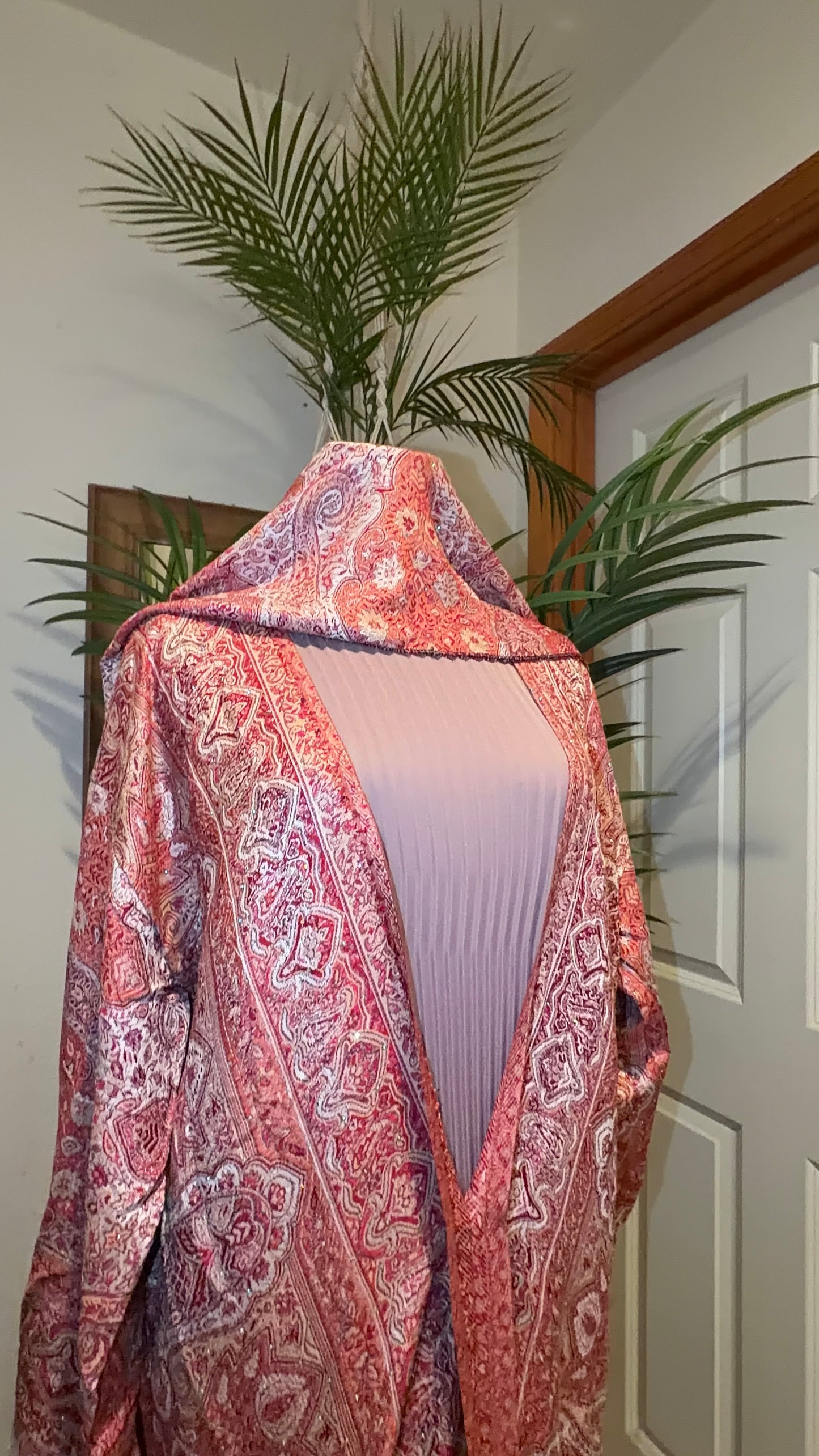 Pashmina Abaya: Red Muave