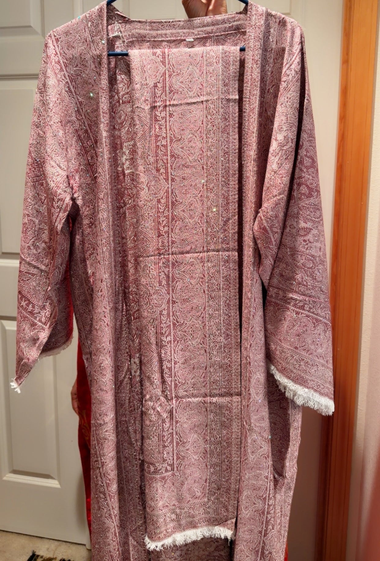 Pashmina Abaya: Pink Red