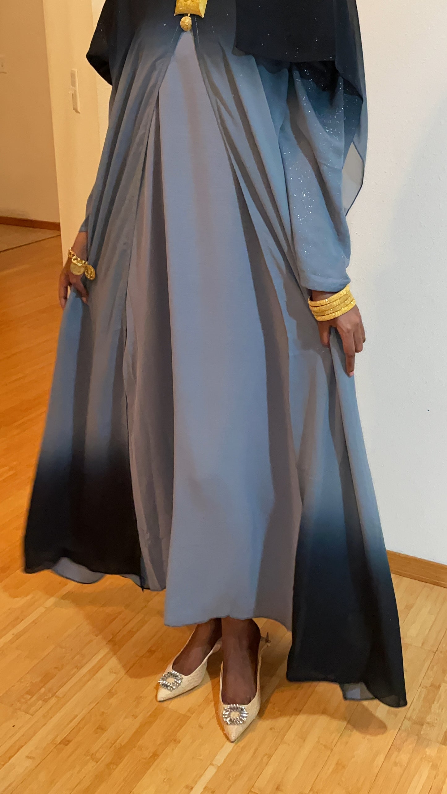 SKY BLUE- OMBRE GLITTER ABAYA