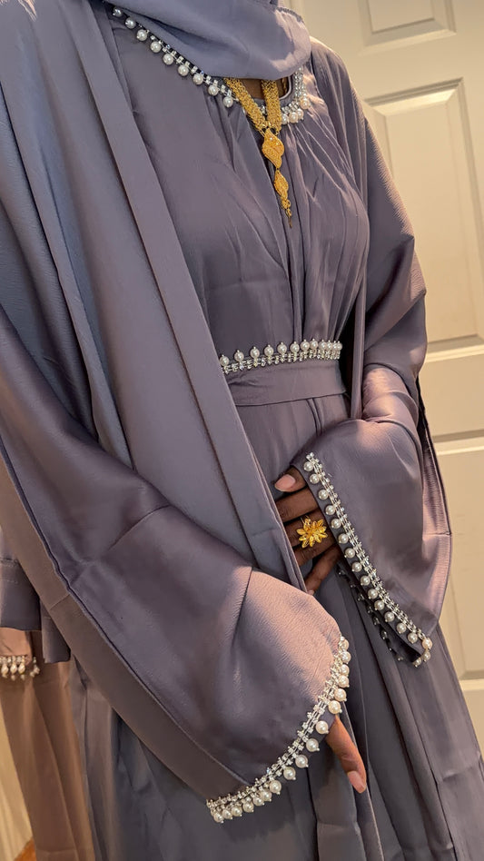 Elora Pearl Abaya: Purple shade