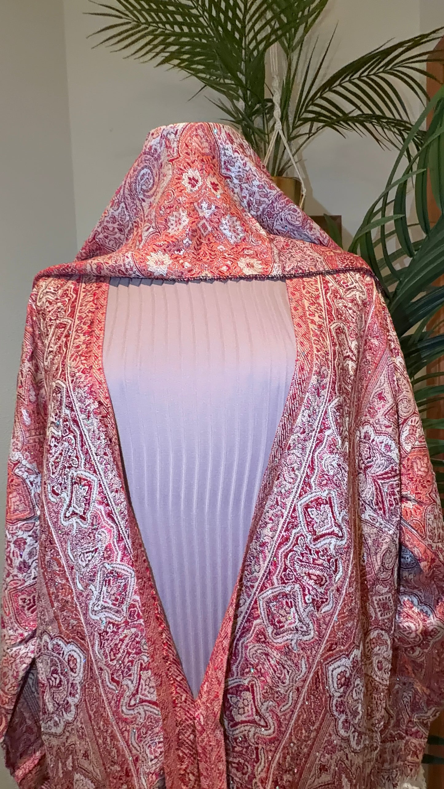Pashmina Abaya: Red Muave