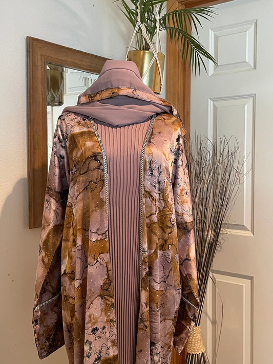 Al Nahjma Floral - Luxury Satin Abaya