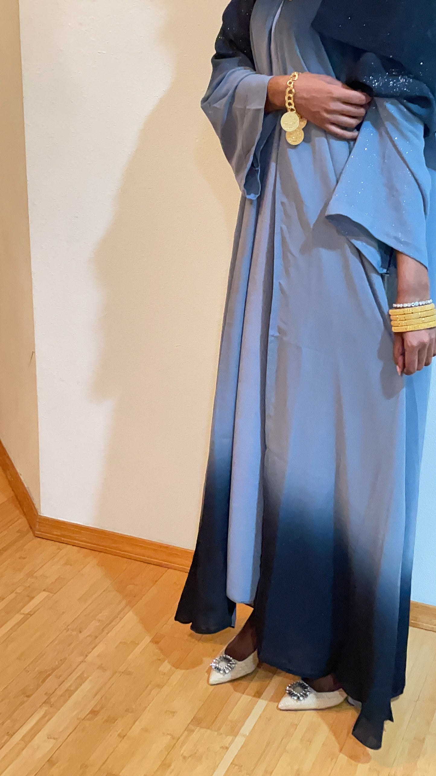 SKY BLUE- OMBRE GLITTER ABAYA