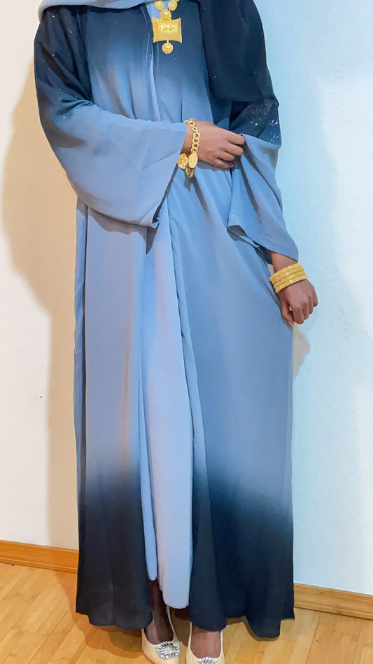 SKY BLUE- OMBRE GLITTER ABAYA