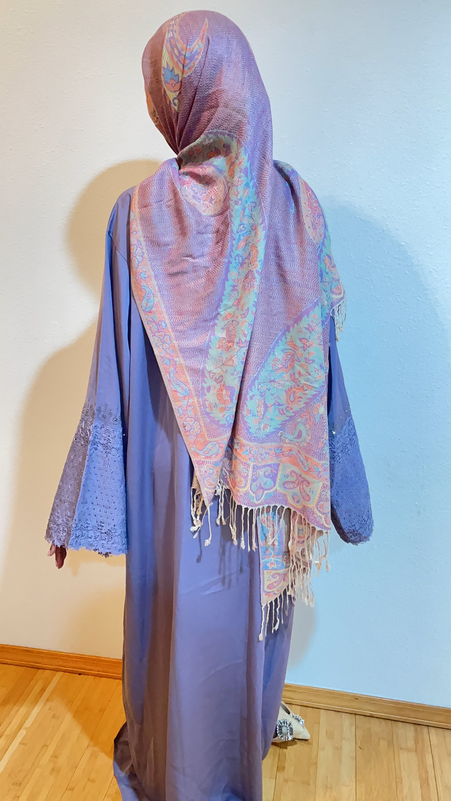 PURPLE EMBROIDERED- CLOSED ABAYA