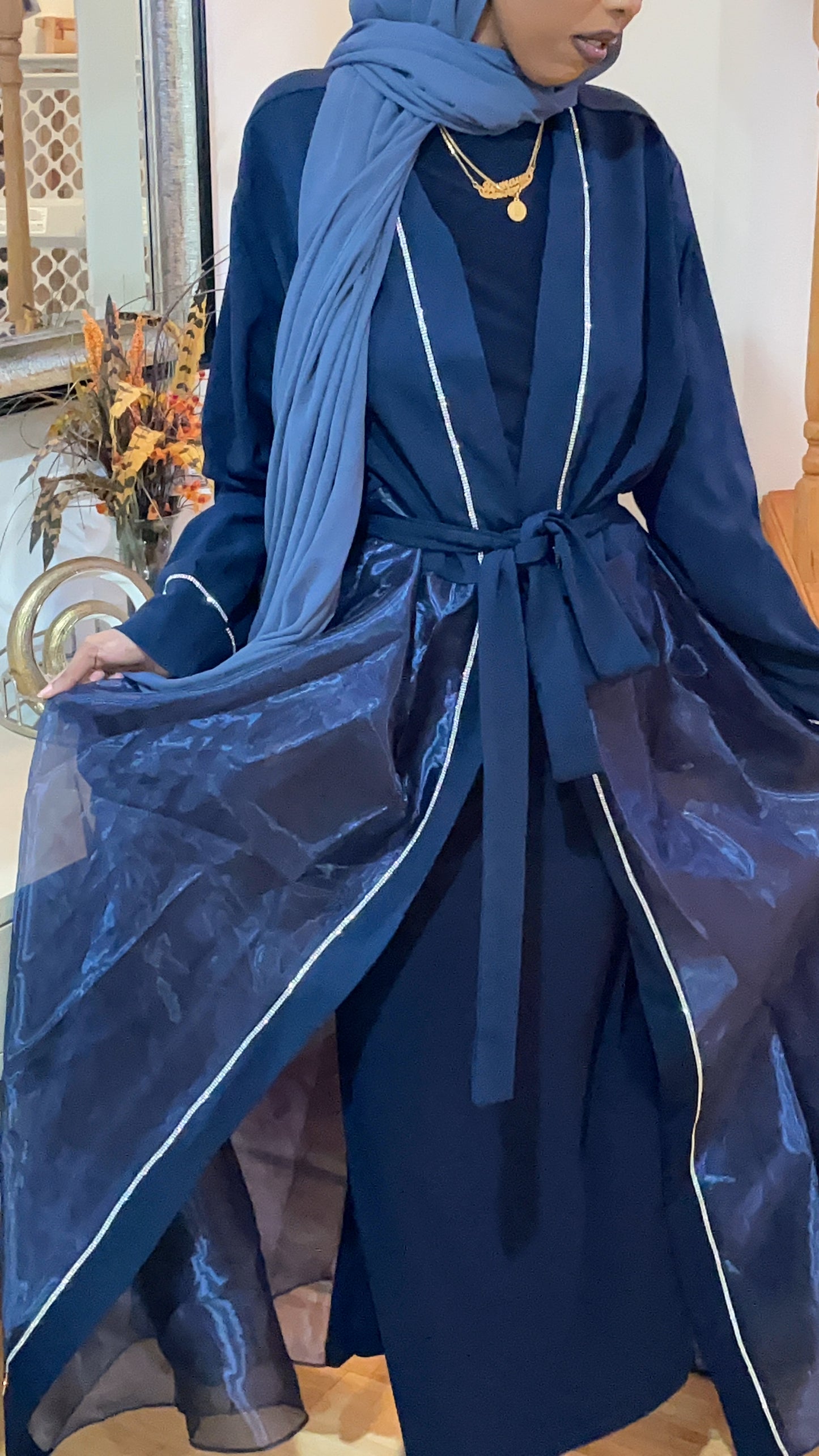 RHIYAAN ELEGANT ABAYA- ROYAL BLUE